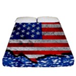 Usa-map-and-flag-on-cement-wall-texture-background-design-1591646654pet Fitted Sheet (Queen Size)