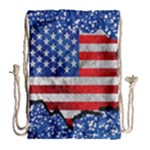 Usa-map-and-flag-on-cement-wall-texture-background-design-1591646654pet Drawstring Bag (Large)