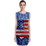 Usa-map-and-flag-on-cement-wall-texture-background-design-1591646654pet Classic Sleeveless Midi Dress