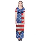 Usa-map-and-flag-on-cement-wall-texture-background-design-1591646654pet Short Sleeve Maxi Dress