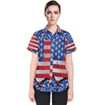 Usa-map-and-flag-on-cement-wall-texture-background-design-1591646654pet Women s Short Sleeve Shirt