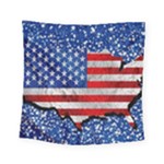 Usa-map-and-flag-on-cement-wall-texture-background-design-1591646654pet Square Tapestry (Small)