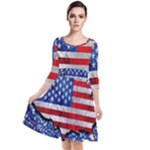 Usa-map-and-flag-on-cement-wall-texture-background-design-1591646654pet Quarter Sleeve Waist Band Dress