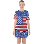 Usa-map-and-flag-on-cement-wall-texture-background-design-1591646654pet Sixties Short Sleeve Mini Dress