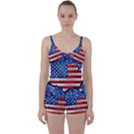 Usa-map-and-flag-on-cement-wall-texture-background-design-1591646654pet Tie Front Two Piece Tankini