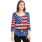 Usa-map-and-flag-on-cement-wall-texture-background-design-1591646654pet Chiffon Quarter Sleeve Blouse