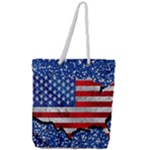 Usa-map-and-flag-on-cement-wall-texture-background-design-1591646654pet Full Print Rope Handle Tote (Large)