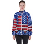 Usa-map-and-flag-on-cement-wall-texture-background-design-1591646654pet Women s High Neck Windbreaker