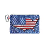 Usa-map-and-flag-on-cement-wall-texture-background-design-1591646654pet Canvas Cosmetic Bag (Small)