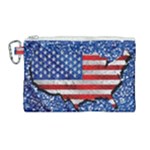 Usa-map-and-flag-on-cement-wall-texture-background-design-1591646654pet Canvas Cosmetic Bag (Large)