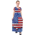 Usa-map-and-flag-on-cement-wall-texture-background-design-1591646654pet Kids  Short Sleeve Maxi Dress