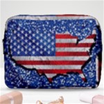 Usa-map-and-flag-on-cement-wall-texture-background-design-1591646654pet Make Up Pouch (Large)