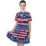 Usa-map-and-flag-on-cement-wall-texture-background-design-1591646654pet Short Sleeve Shoulder Cut Out Dress 