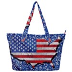 Usa-map-and-flag-on-cement-wall-texture-background-design-1591646654pet Full Print Shoulder Bag