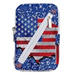 Usa-map-and-flag-on-cement-wall-texture-background-design-1591646654pet Belt Pouch Bag (Small)