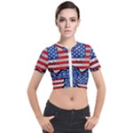 Usa-map-and-flag-on-cement-wall-texture-background-design-1591646654pet Short Sleeve Cropped Jacket