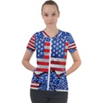 Usa-map-and-flag-on-cement-wall-texture-background-design-1591646654pet Short Sleeve Zip Up Jacket