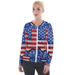 Usa-map-and-flag-on-cement-wall-texture-background-design-1591646654pet Velvet Zip Up Jacket