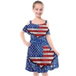 Usa-map-and-flag-on-cement-wall-texture-background-design-1591646654pet Kids  Cut Out Shoulders Chiffon Dress