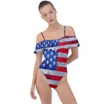 Usa-map-and-flag-on-cement-wall-texture-background-design-1591646654pet Frill Detail One Piece Swimsuit