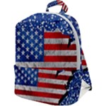 Usa-map-and-flag-on-cement-wall-texture-background-design-1591646654pet Zip Up Backpack