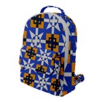 Shapes on a blue background                                                          Flap Pocket Backpack (Large)