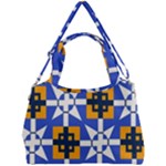 Shapes on a blue background                                                        Double Compartment Shoulder Bag