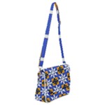 Shapes on a blue background                                                       Shoulder Bag with Back Zipper