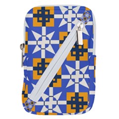 Shapes on a blue background                                                        Belt Pouch Bag (Large) from ArtsNow.com