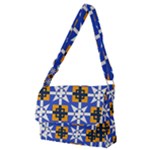 Shapes on a blue background                                                       Full Print Messenger Bag (M)