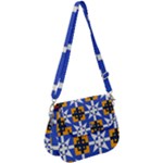 Shapes on a blue background                                                      Saddle Handbag