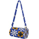 Shapes on a blue background                                                     Mini Cylinder Bag