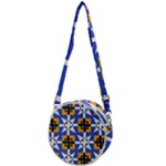 Shapes on a blue background                                                       Crossbody Circle Bag