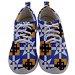 Shapes on a blue background                                                       Mens Athletic Shoes