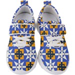 Shapes on a blue background                                                        Kids  Velcro Strap Shoes