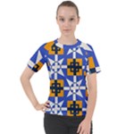 Shapes on a blue background                                                         Women s Sport Raglan Tee