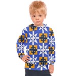 Shapes on a blue background                                                        Kids  Hooded Pullover