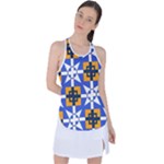 Shapes on a blue background                                                          Racer Back Mesh Tank Top