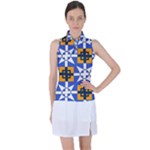 Shapes on a blue background                                                          Women’s Sleeveless Polo