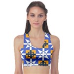 Shapes on a blue background                                                          Women s Sports Bra