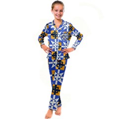 Kids  Satin Long Sleeve Pajamas Set 