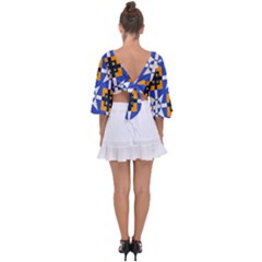 Tie Back Butterfly Sleeve Chiffon Top 