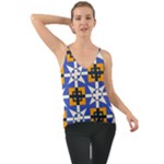 Shapes on a blue background                                                         Chiffon Cami