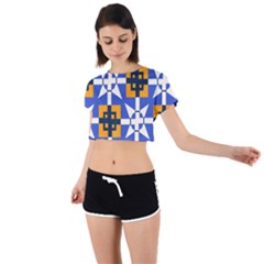 Tie Back Short Sleeve Crop T-Shirt 