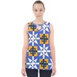 Shapes on a blue background                                                           Cut Out Tank Top