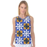 Shapes on a blue background                                                           Women s Basketball Tank Top