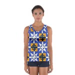 Shapes on a blue background                                                           Women s Sport Tank Top