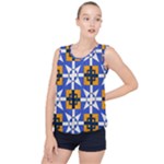 Shapes on a blue background                                                           Bubble Hem Chiffon Tank Top