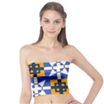 Shapes on a blue background                                                           Women s Tube Top