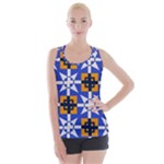 Shapes on a blue background                                                          Criss cross Back Tank Top